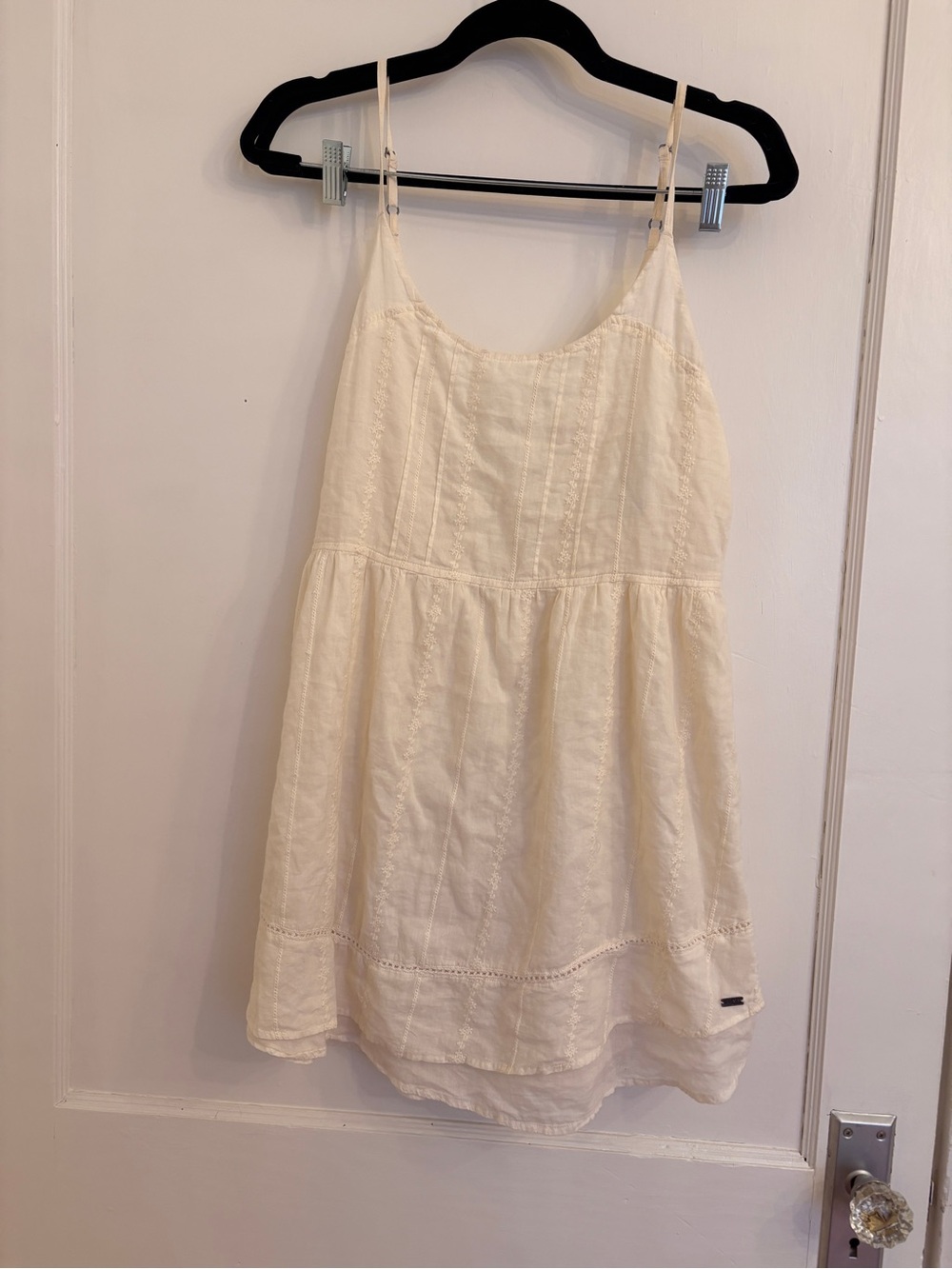 Roxy Cream Lace-Trim Summer Top